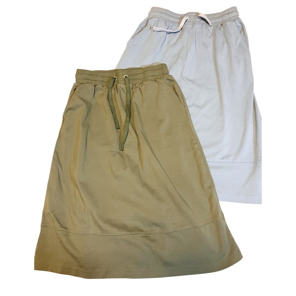 Margaux A-Line Skirts in Olive Green and Light Blue
